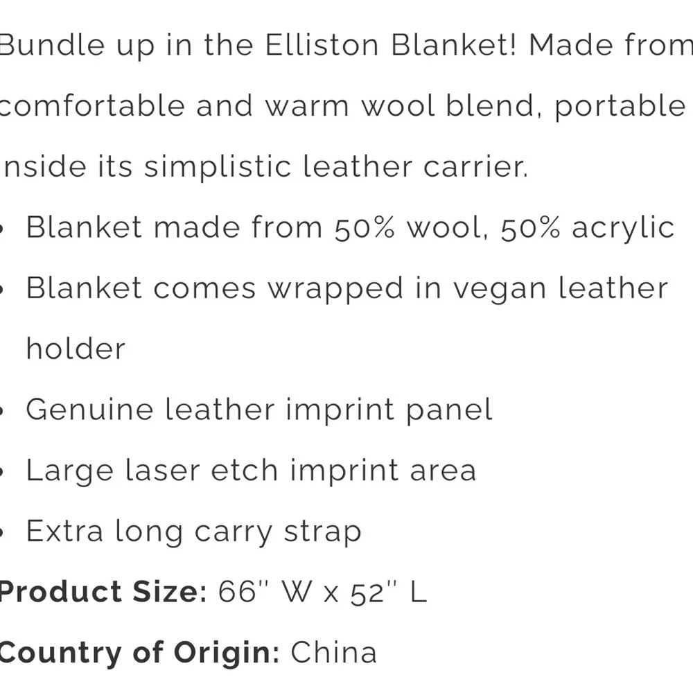 Origaudio Elliston Wool Blend Blanket NWOT